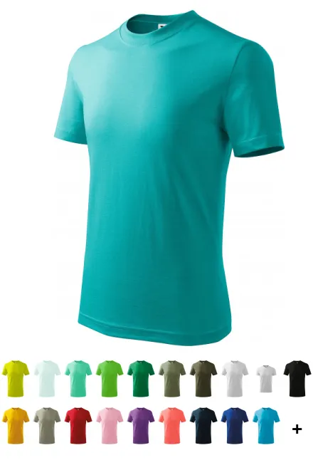 T-shirt simple pour enfants, vert émeraude
