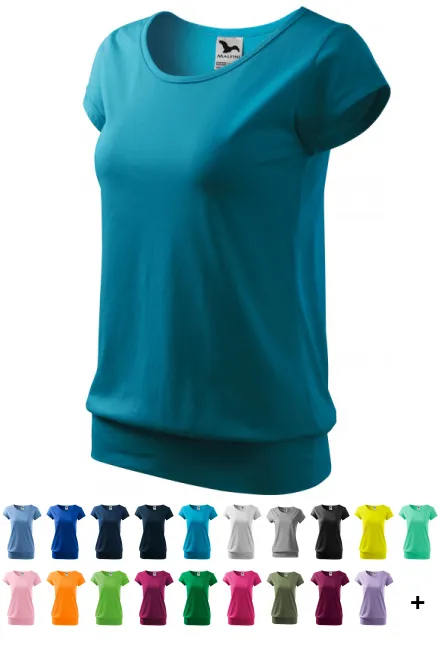 T-shirt tendance pour femme, turquoise foncé