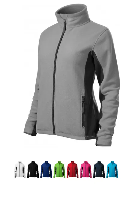 Veste contrastée en molleton pour femme, gris clair