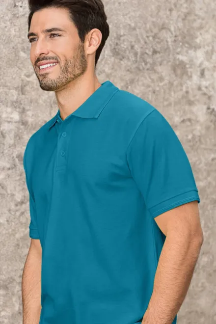 Polo ample homme, turquoise foncé