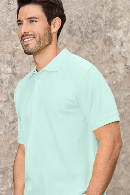 Polo ample homme, vert glace