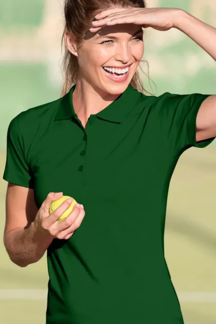 Polo coupe slim pour femme, bouteille verte