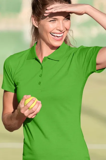 Polo coupe slim pour femme, Pomme verte