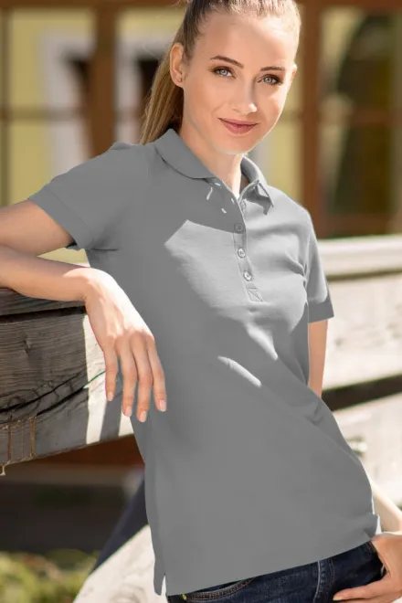 Polo femme, marbre gris foncé