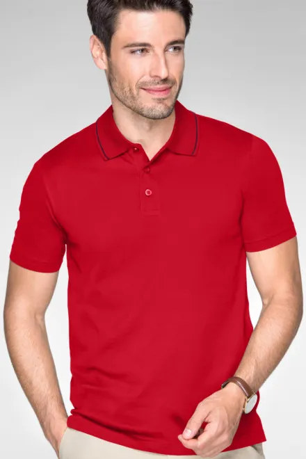 Polo homme mercerisé élégant, formula red