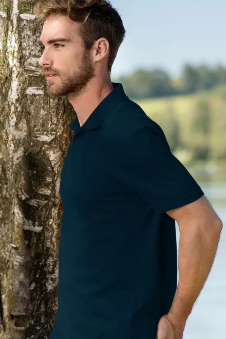 Polo simple homme, bleu foncé