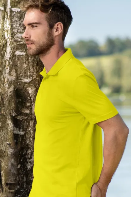 Polo simple homme, jaune citron