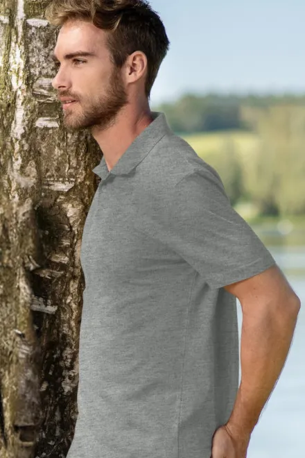Polo simple homme, marbre gris foncé
