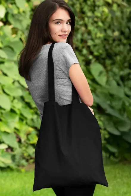 Sac shopping en coton, noir