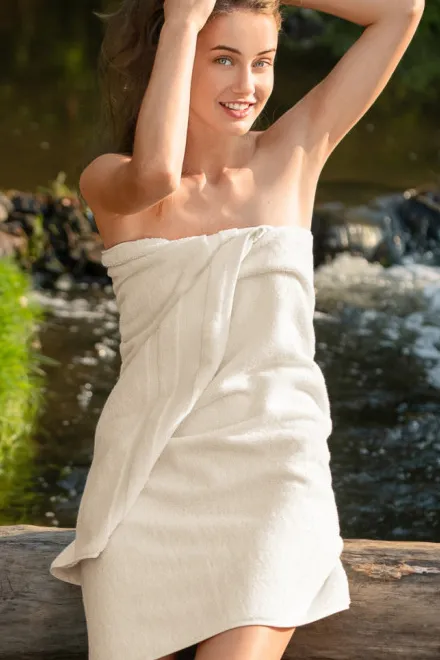 Serviette en coton bio, amande