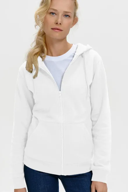 Sweat femme à capuche, blanche