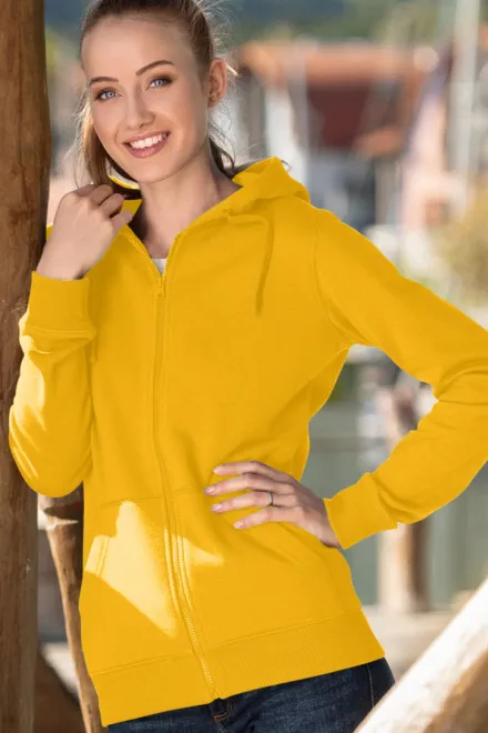 Sweat femme à capuche, jaune