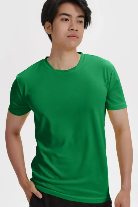 T-shirt à encolure asymétrique, herbe verte