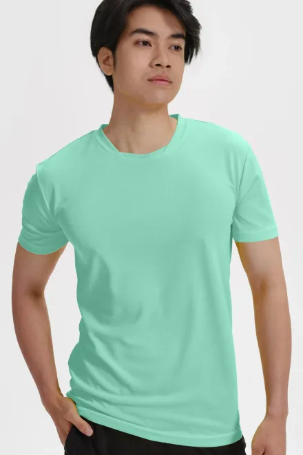 T-shirt à encolure asymétrique, menthe