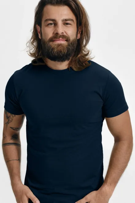 T-shirt à la mode pour hommes, bleu foncé