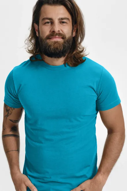 T-shirt à la mode pour hommes, turquoise