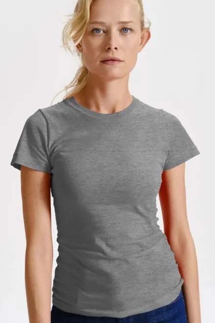 T-shirt classique pour femme, marbre gris foncé