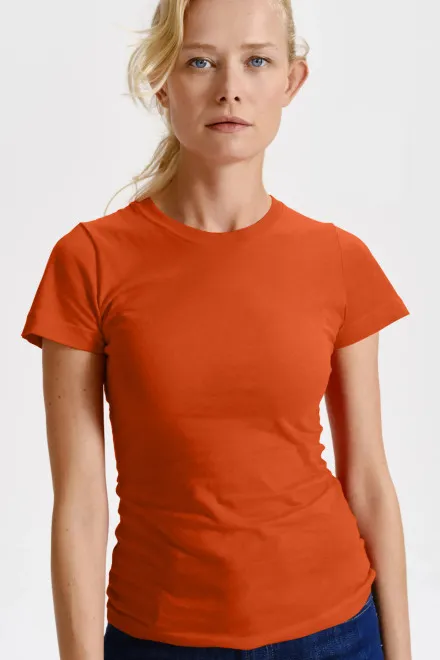 T-shirt classique pour femme, orange