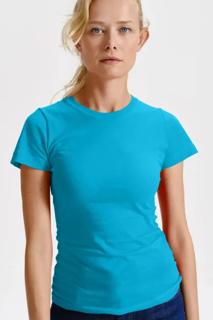 T-shirt classique pour femme, turquoise