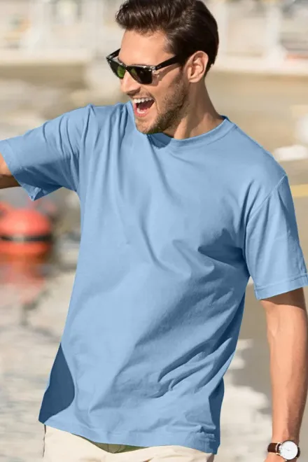 T-shirt classique pour hommes, bleu ciel