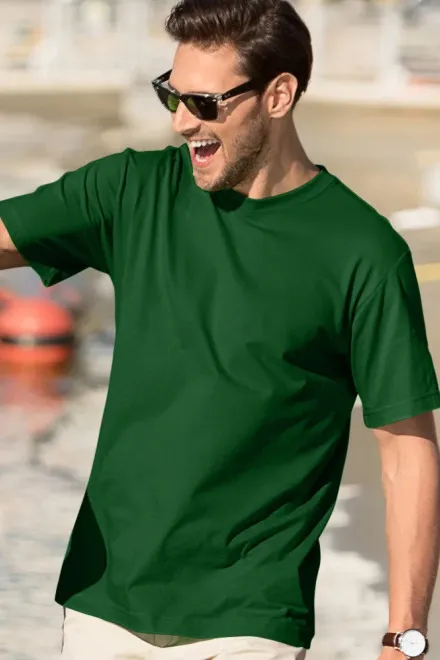 T-shirt classique pour hommes, bouteille verte