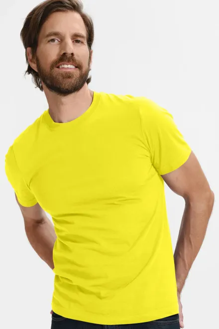T-shirt classique pour hommes, jaune citron