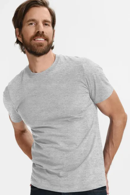 T-shirt classique pour hommes, marbre gris clair