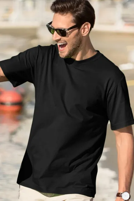 T-shirt classique pour hommes, noir