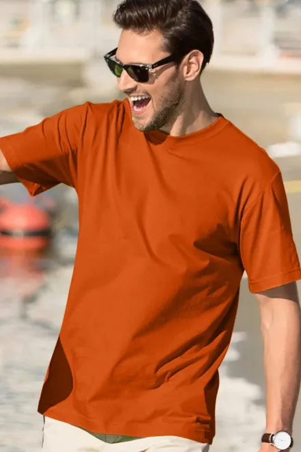 T-shirt classique pour hommes, orange
