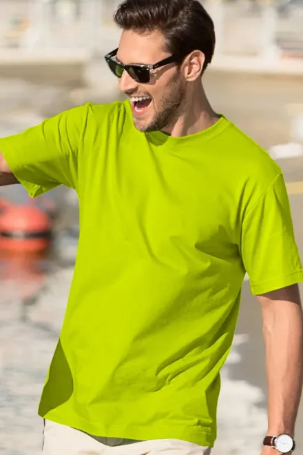 T-shirt classique pour hommes, vert citron