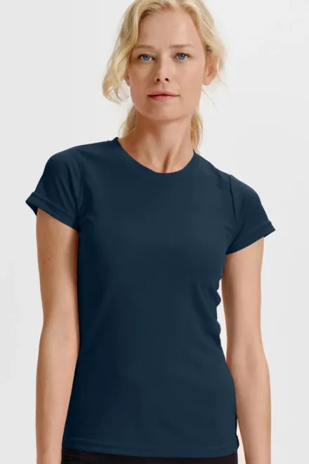 T-shirt de sport femme, bleu foncé