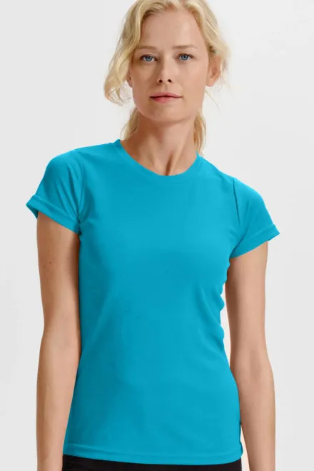 T-shirt de sport femme, turquoise