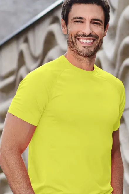 T-shirt de sport homme, jaune fluo