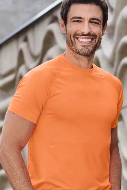 T-shirt de sport homme, néon mandarin
