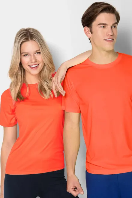 T-shirt de sport unisexe, orange fluo