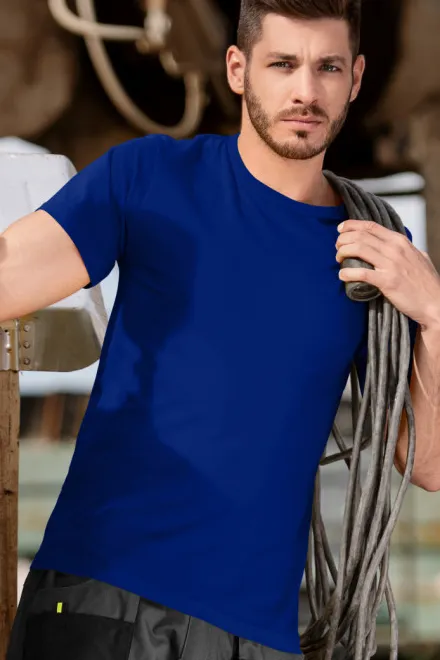 T-shirt durable pour hommes plus lourd, bleu royal