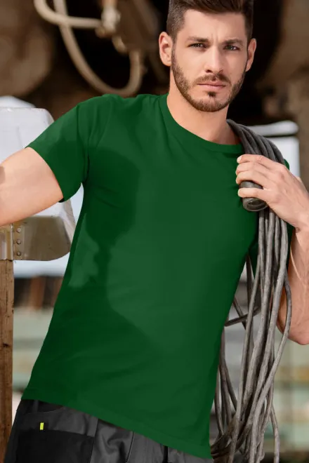T-shirt durable pour hommes plus lourd, bouteille verte