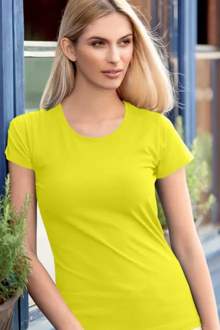 T-shirt femme à manches très courtes, jaune citron