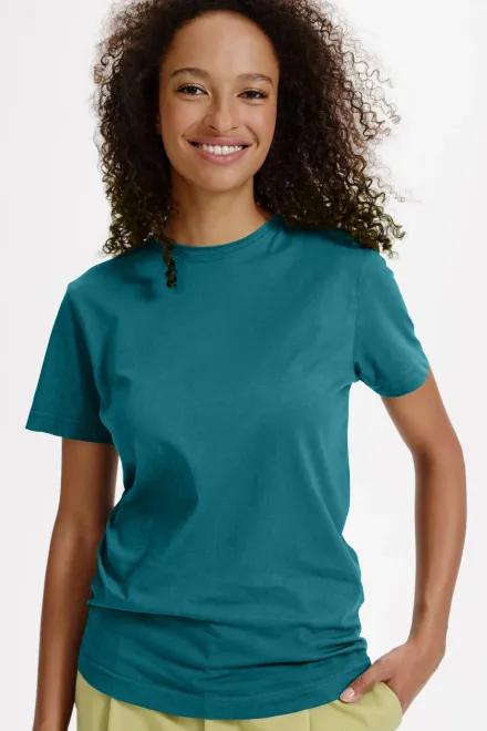 T-shirt femme en coton bio, petrol blue