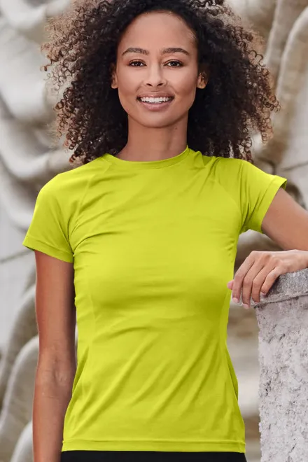 T-shirt femme pour le sport, jaune fluo