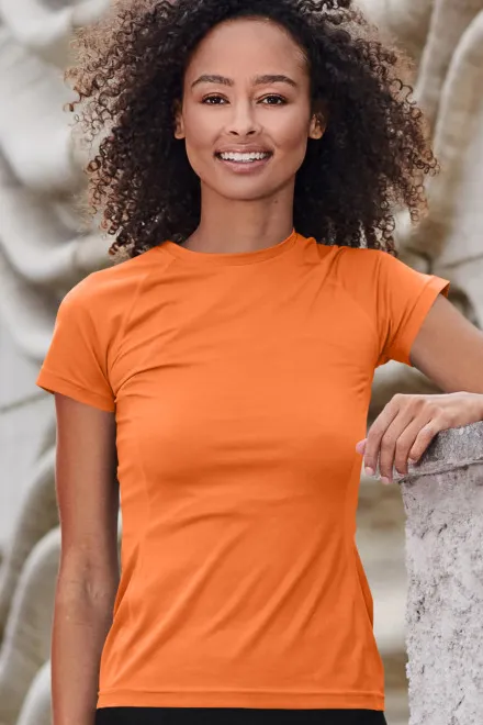 T-shirt femme pour le sport, néon mandarin