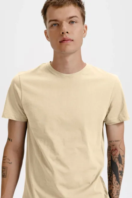 T-shirt homme en coton bio, amande