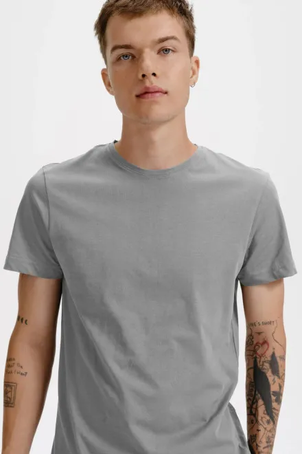 T-shirt homme en coton bio, argent clair