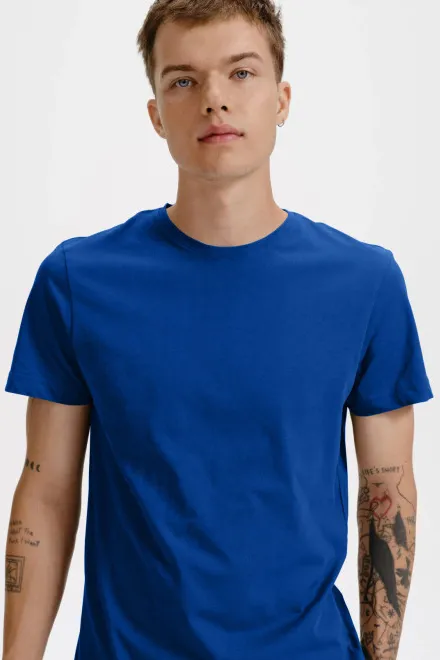 T-shirt homme en coton bio, bleu royal