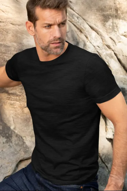 T-shirt homme en laine mérinos, noir