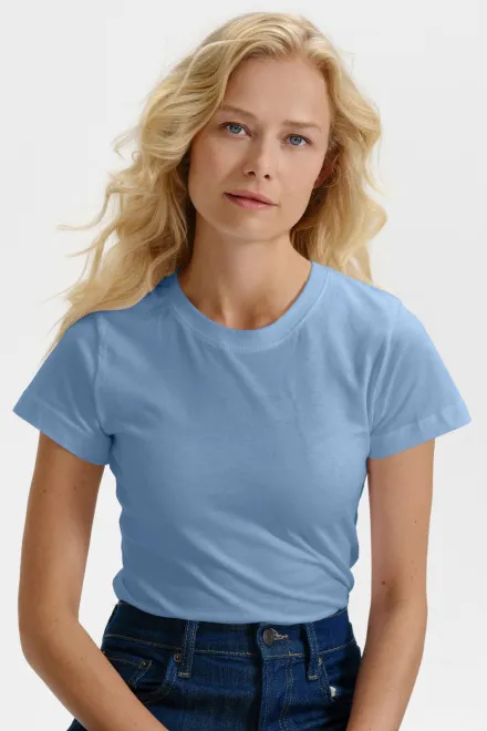 T-shirt simple femme, bleu ciel