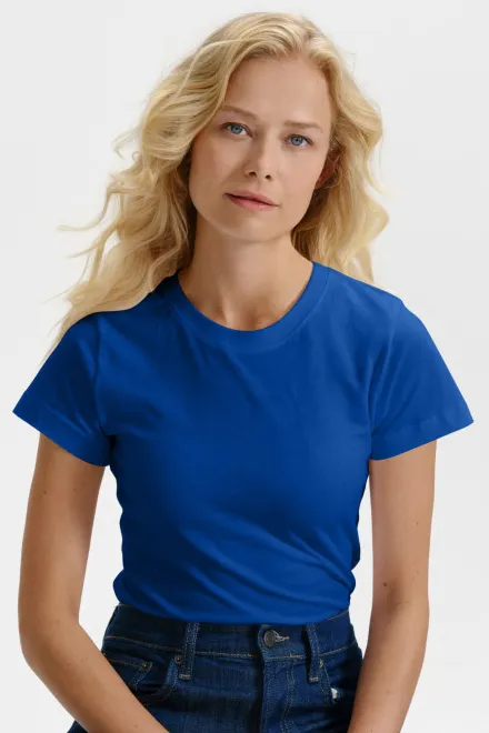 T-shirt simple femme, bleu royal