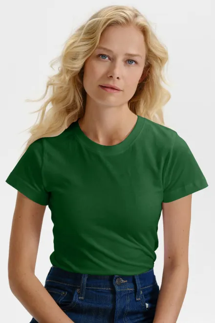 T-shirt simple femme, bouteille verte