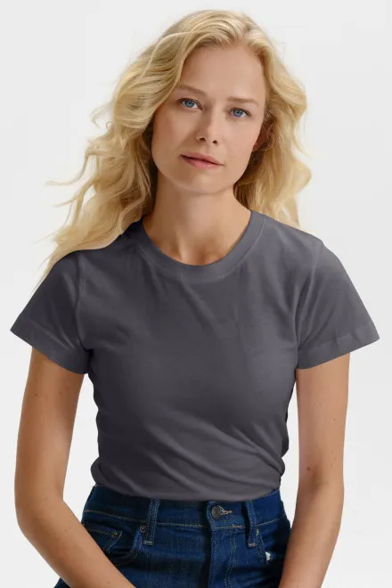 T-shirt simple femme, gris acier