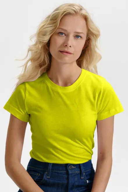 T-shirt simple femme, jaune citron